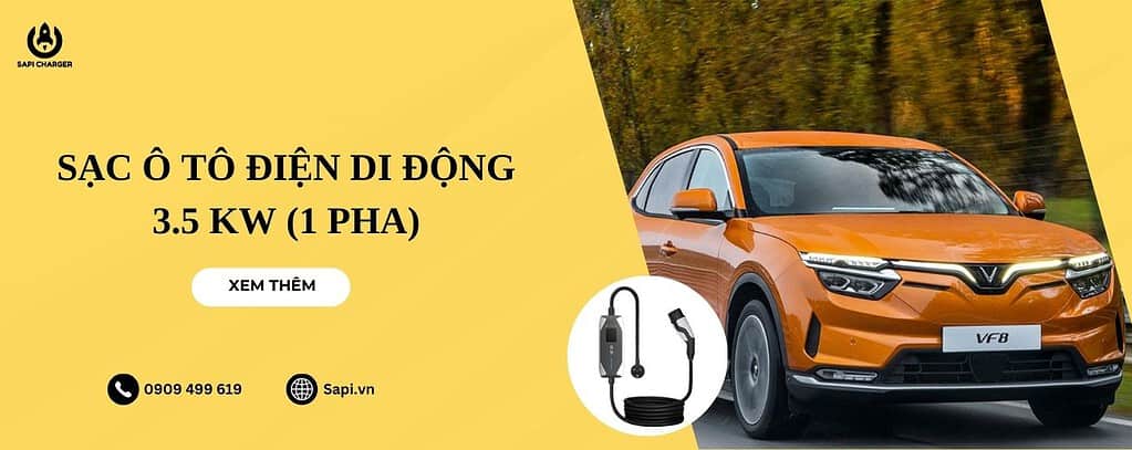 SAPI Sạc Ô Tô Điện Di Động 3.5 KW (1 Pha)