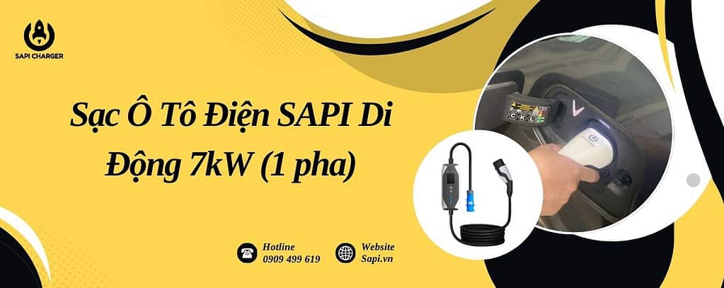 SAPI Sạc Ô Tô Điện Di Động 7kW (1 Pha)