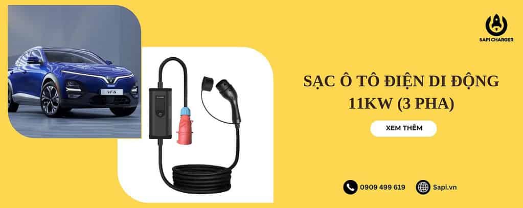 SAPI Sạc Ô Tô Điện Di Động 7kW (1 Pha)