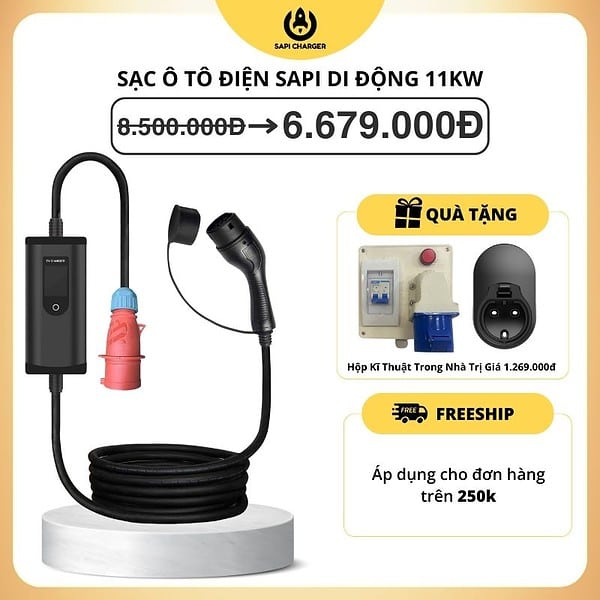 SAPI Sạc Ô Tô Điện SAPI Di Động 11kW