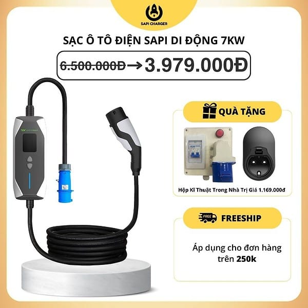 SAPI Sạc Ô Tô Điện SAPI Di Động 7kW